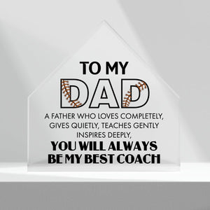 Crystal Plaque - Baseball - To My Dad - You Will Always Be My Best Coach - Gznf18039