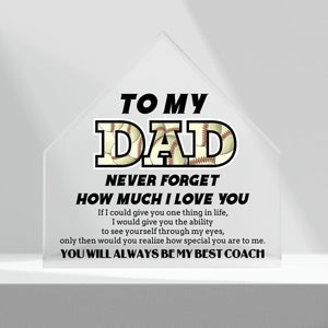Crystal Plaque - Baseball - To My Dad - You Will Always Be My Best Coach - Gznf18048