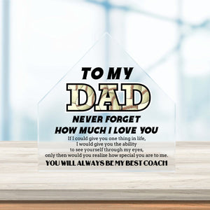 Crystal Plaque - Baseball - To My Dad - You Will Always Be My Best Coach - Gznf18048