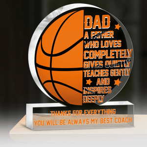 Crystal Plaque - Basketball - To My Dad - Thanks For Everything - Gznf18069