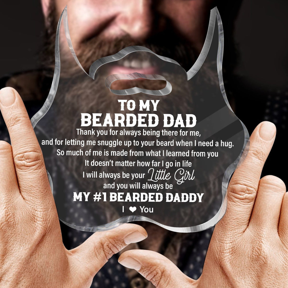 Crystal Plaque - Beard - To My Bearded Dad - Thank You For Always Being There For Me - Gznf18118
