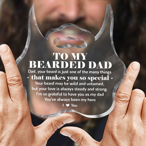 Crystal Plaque - Beard - To My Bearded Dad - You've Always Been My Hero - Gznf18117