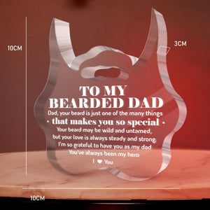 Crystal Plaque - Beard - To My Bearded Dad - You've Always Been My Hero - Gznf18117