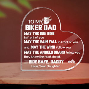 Crystal Plaque - Biker - To My Biker Dad - I Need You Here With Me - Gznf18025