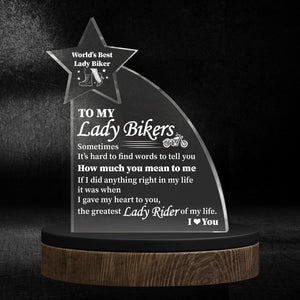 Crystal Plaque - Biker - To My Lady Bikers - The Greatest Lady Rider Of My Life - Gznf13001