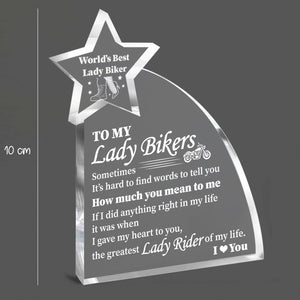 Crystal Plaque - Biker - To My Lady Bikers - The Greatest Lady Rider Of My Life - Gznf13001