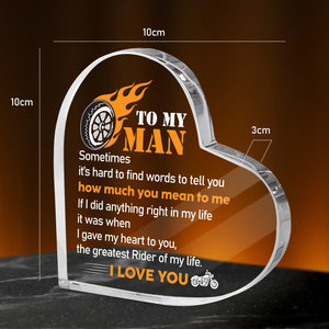 Crystal Plaque - Biker - To My Man - The Greatest Rider Of My Life - Gznf18121