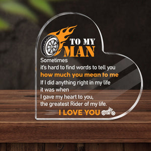 Crystal Plaque - Biker - To My Man - The Greatest Rider Of My Life - Gznf18121