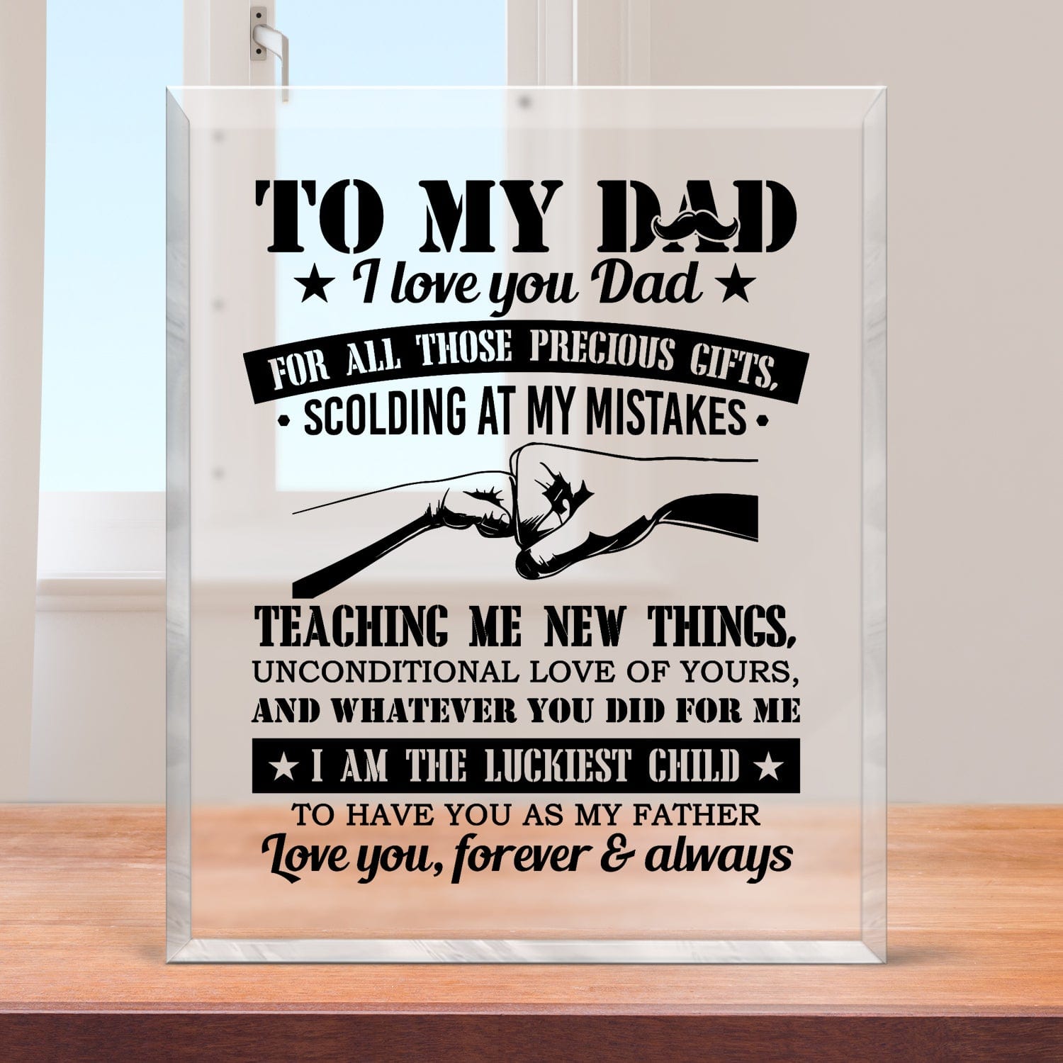 Crystal Plaque - Family - To My Dad - I Am The Luckiest Child To Have You As My Father - Gznf18078