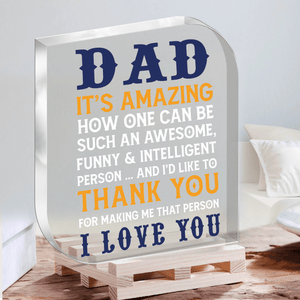Crystal Plaque - Family - To My Dad - I Love You - Gznf18064