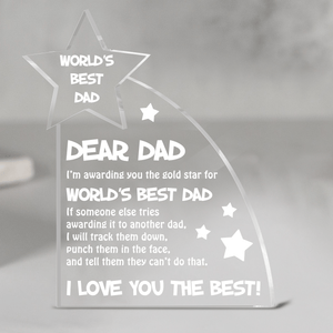 Crystal Plaque - Family - To My Dad - I Love You The Best - Gznf18106