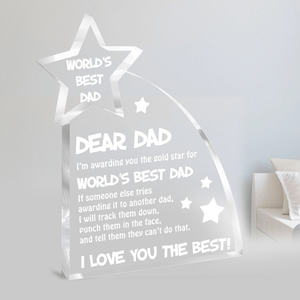 Crystal Plaque - Family - To My Dad - I Love You The Best - Gznf18106