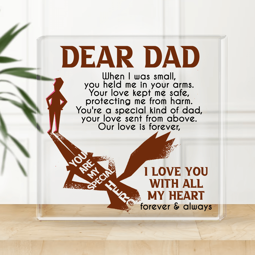 Crystal Plaque - Family - To My Dad - I Love You With All My Heart - Gznf18070
