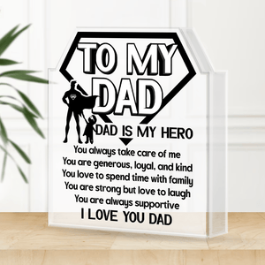 Crystal Plaque - Family - To My Dad - You Always Take Care Of Me - Gznf18059