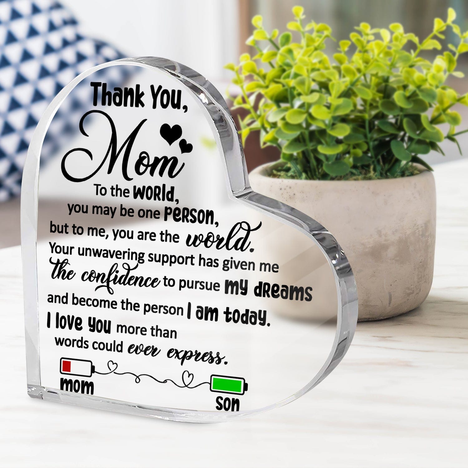 Crystal Plaque - Family - To My Mom - I Love You More Than Words Could Ever Express - Gznf19043