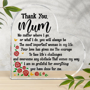 Crystal Plaque - Family - To My Mum - I Am So Grateful For Everything You Have Done For Me - Gznf19054