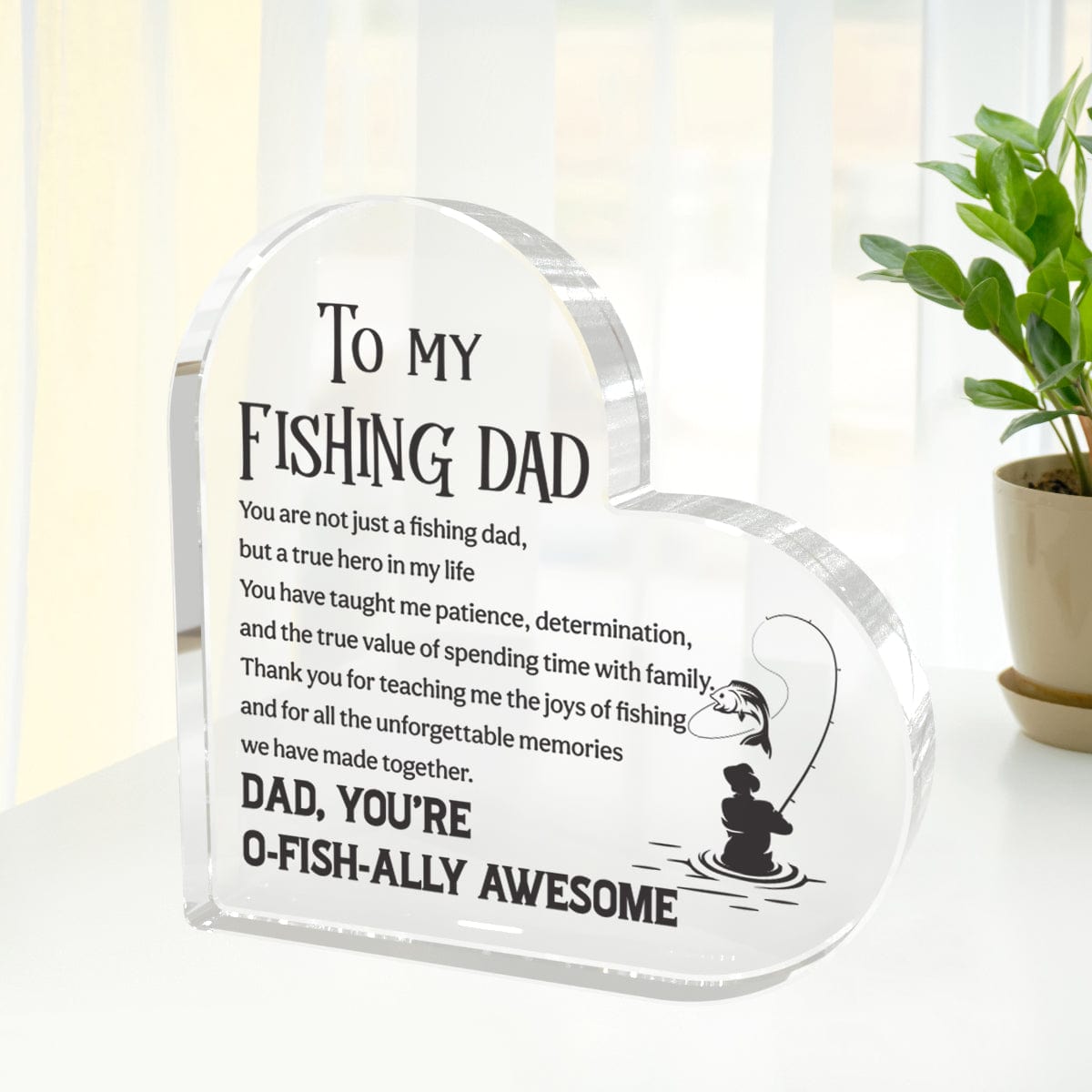 Crystal Plaque - Fishing - To My Fishing Dad - You're O-Fish-Ally Awes -  Wrapsify