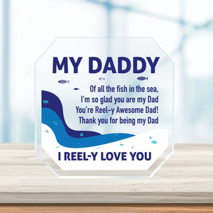Crystal Plaque - Fishing - To My Fishing Dad - You're Reel-y Awesome Dad - Gznf18053