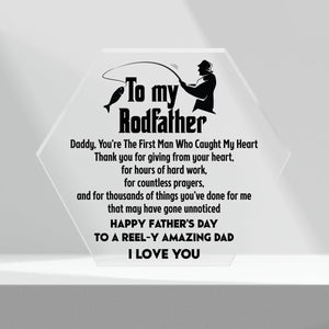 Crystal Plaque - Fishing - To My Rodfather - Happy Father's Day - Gznf18084