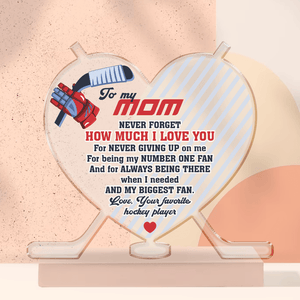 Crystal Plaque - Hockey - To My Mom - You Are My Mvp, My Coach, And My Biggest Fan - Gznf19045