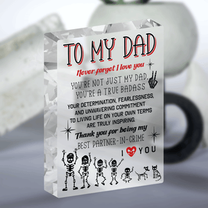 Crystal Plaque - Skull - To My Dad - Never Forget I Love You - Gznf18023