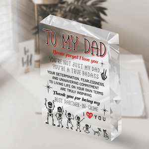 Crystal Plaque - Skull - To My Dad - Never Forget I Love You - Gznf18023