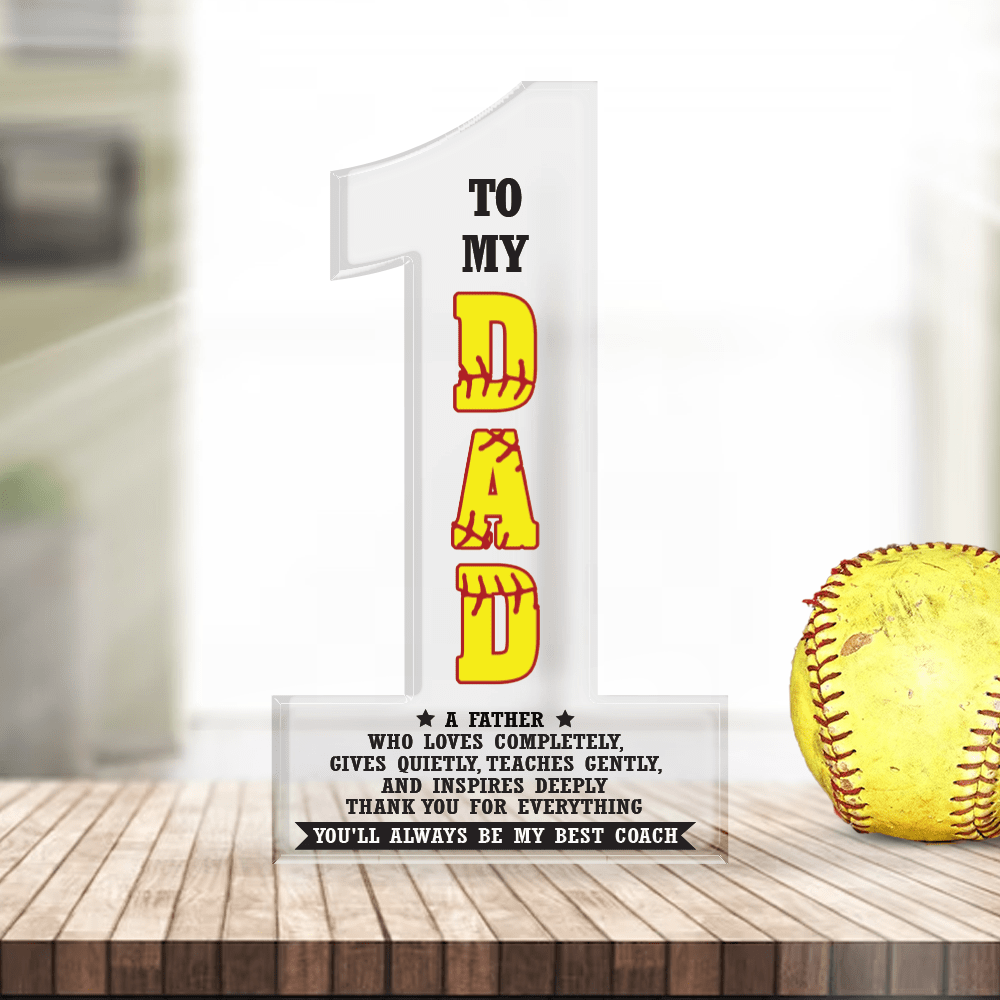 Crystal Plaque - Softball - To My Dad - Thank You For Everything - Gznf18021