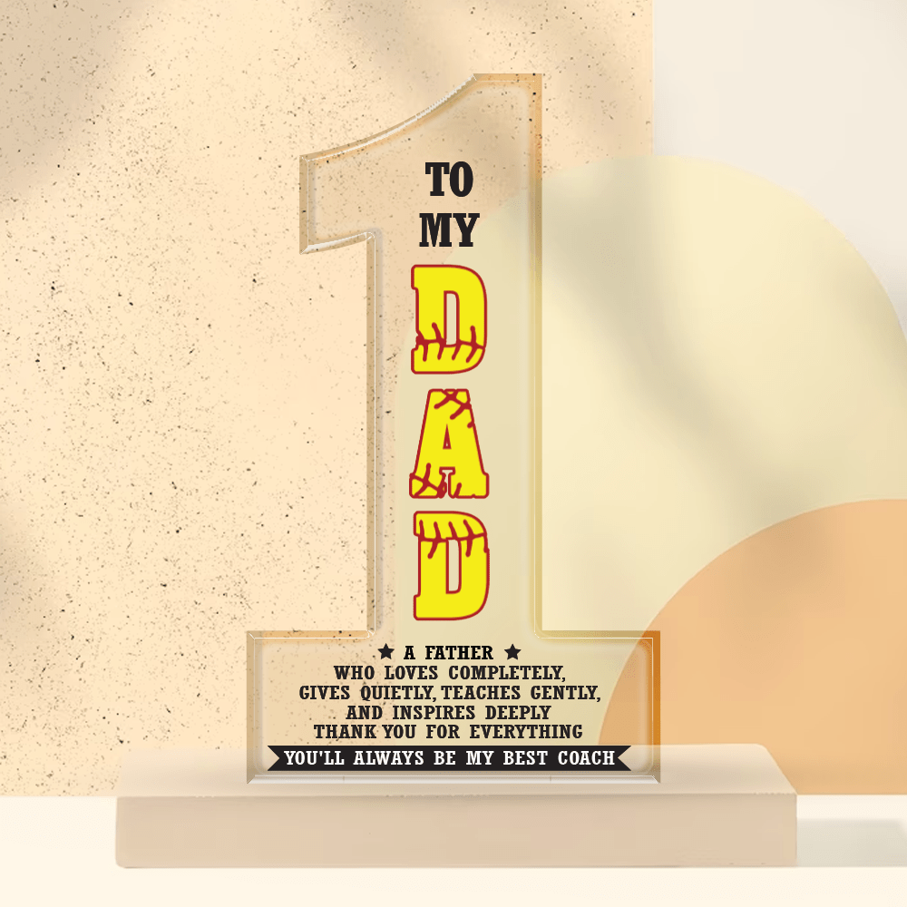 Crystal Plaque - Softball - To My Dad - Thank You For Everything - Gznf18021