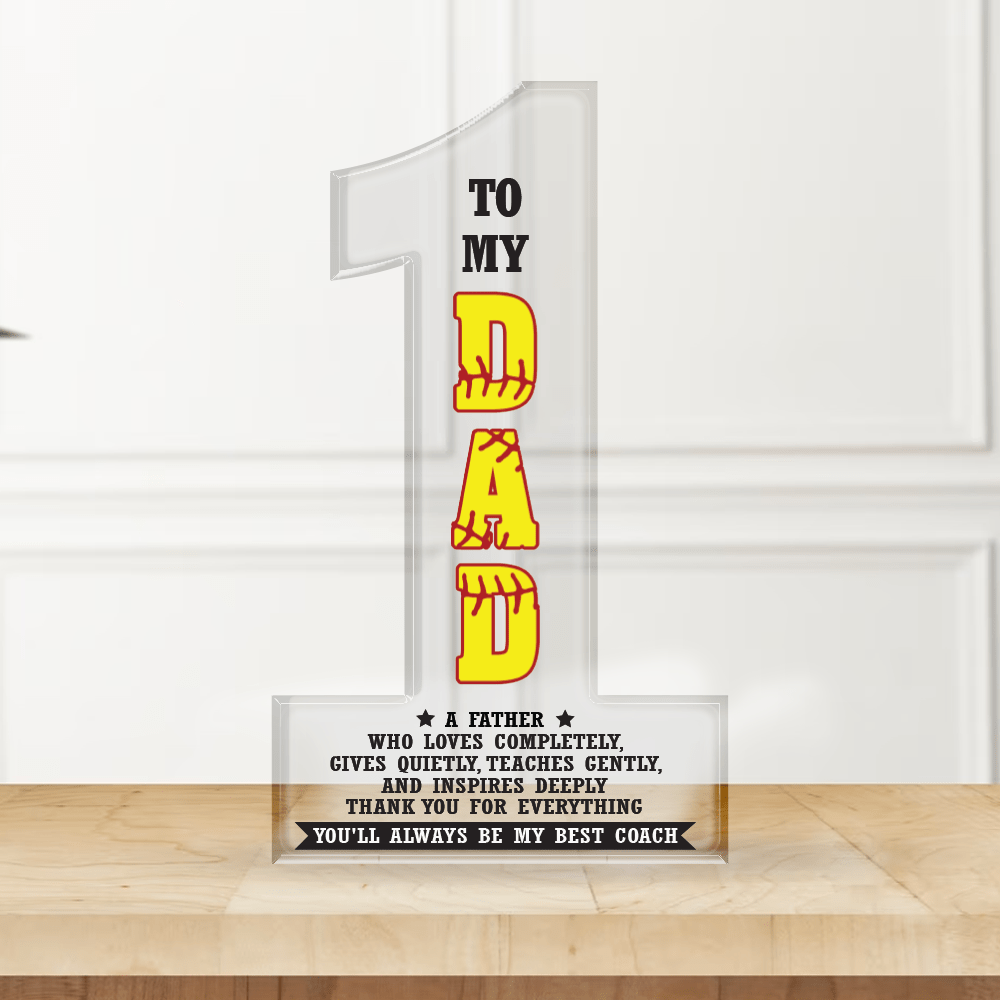 Crystal Plaque - Softball - To My Dad - Thank You For Everything - Gznf18021
