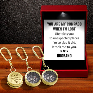 Personalized Brass Compass Keychain - Family - To My Wife - You Are My Compass When I'm Lost - Gkqj15002