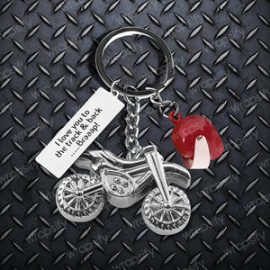 Dirt Bike Helmet Keychain - Biker - To My Boyfriend - Love You To The Track & Back Braaap…. - Gkey12004