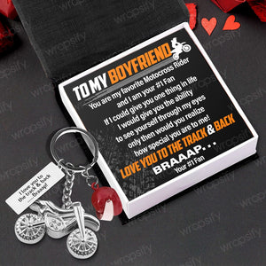 Dirt Bike Helmet Keychain - Biker - To My Boyfriend - Love You To The Track & Back Braaap…. - Gkey12004