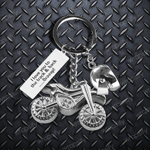 Dirt Bike Helmet Keychain - Biker - To My Boyfriend - Love You To The Track & Back Braaap…. - Gkey12004