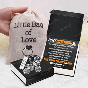 Dirt Bike Helmet Keychain - Biker - To My Boyfriend - Love You To The Track & Back Braaap…. - Gkey12004