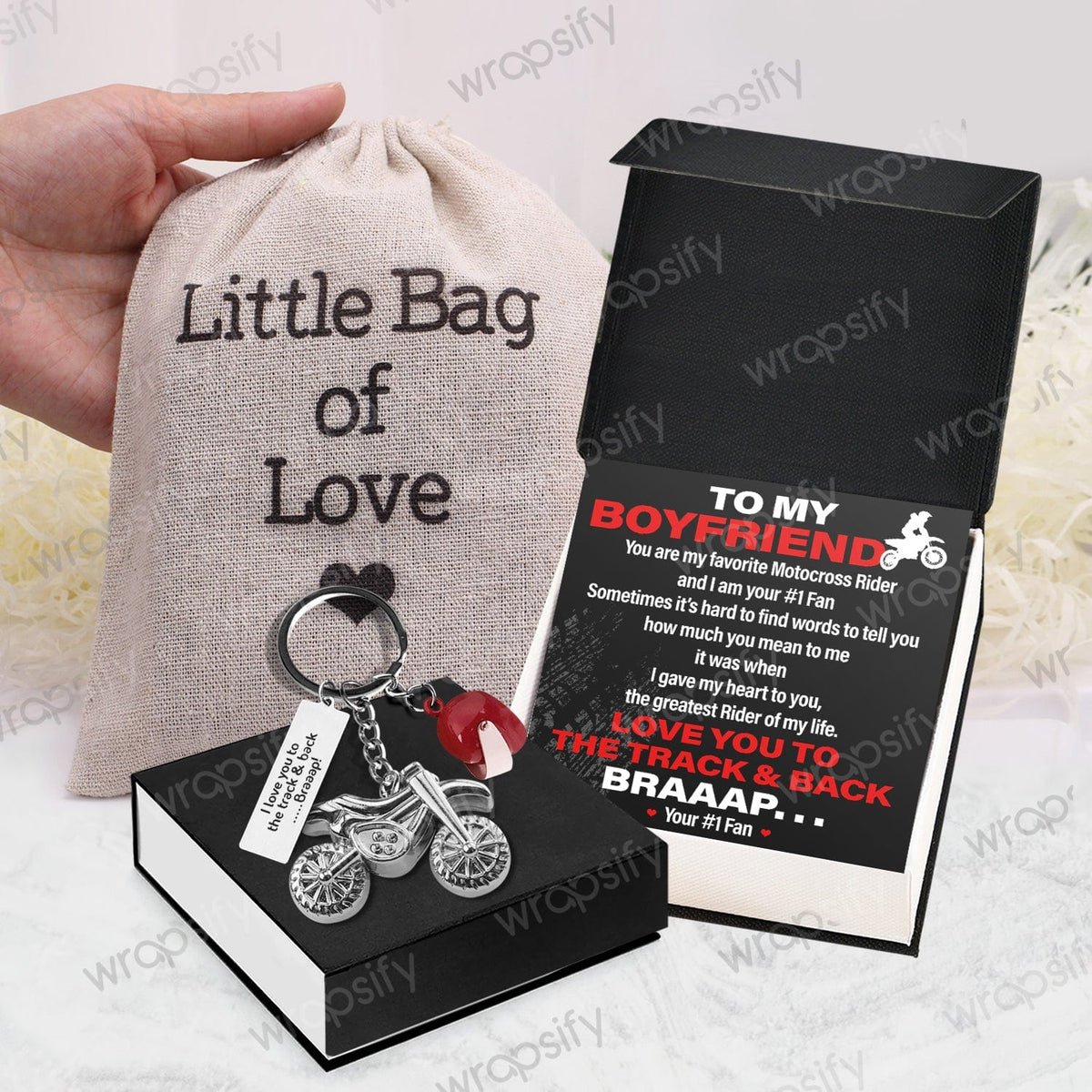 Dirt Bike Helmet Keychain - Biker - To My Boyfriend - The Greatest Rider Of My Life - Gkey12003