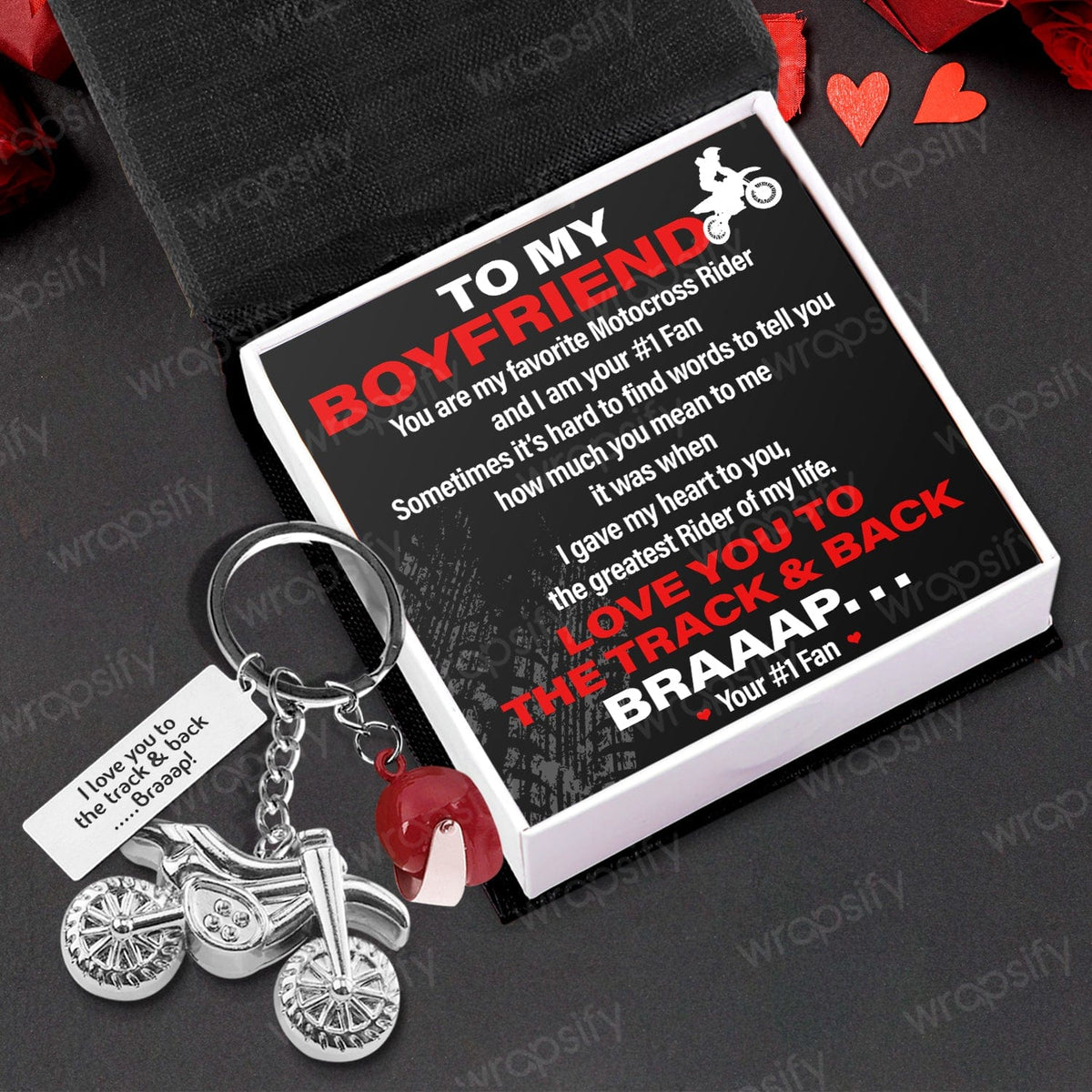 Dirt Bike Helmet Keychain - Biker - To My Boyfriend - The Greatest Rider Of My Life - Gkey12003
