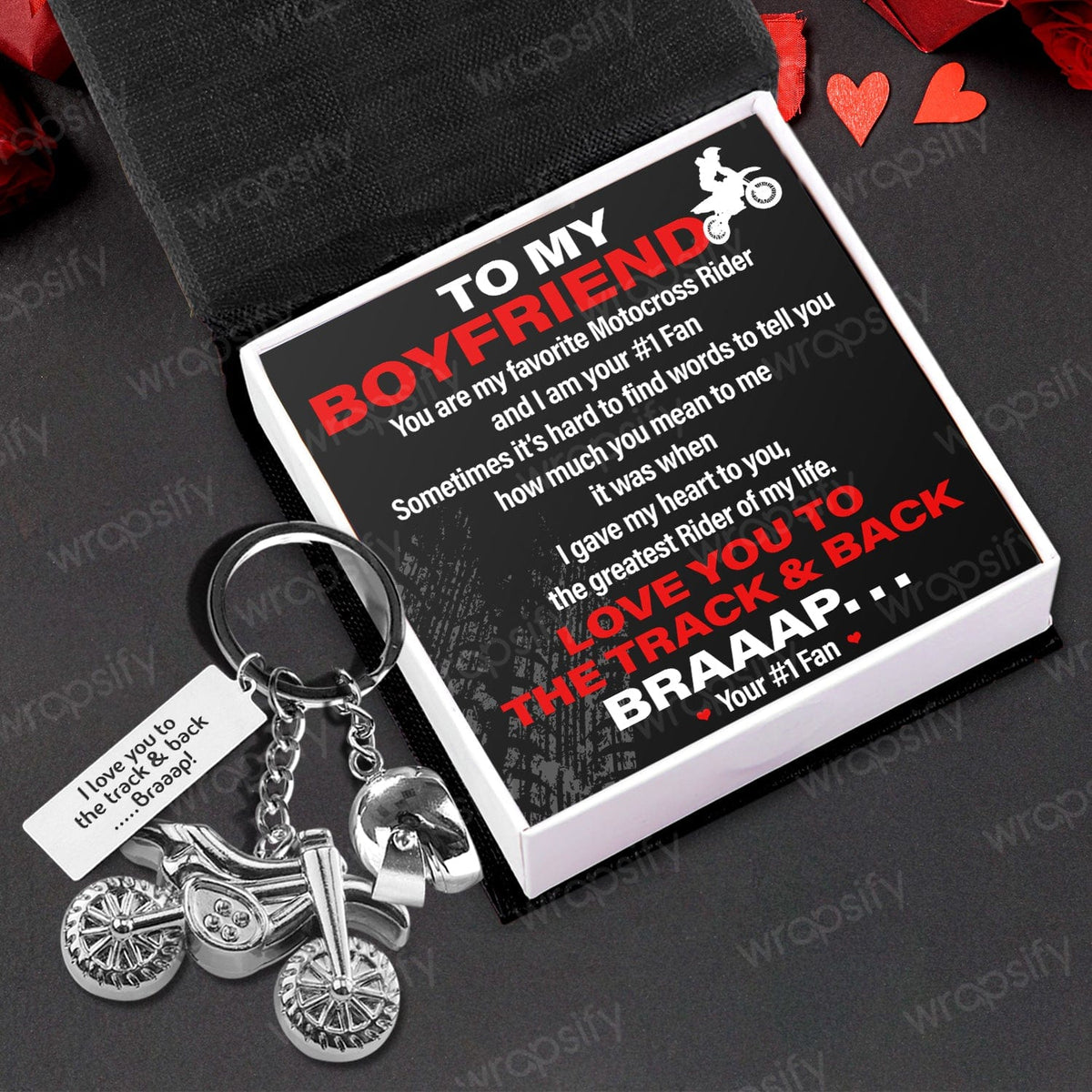 Dirt Bike Helmet Keychain - Biker - To My Boyfriend - The Greatest Rider Of My Life - Gkey12003