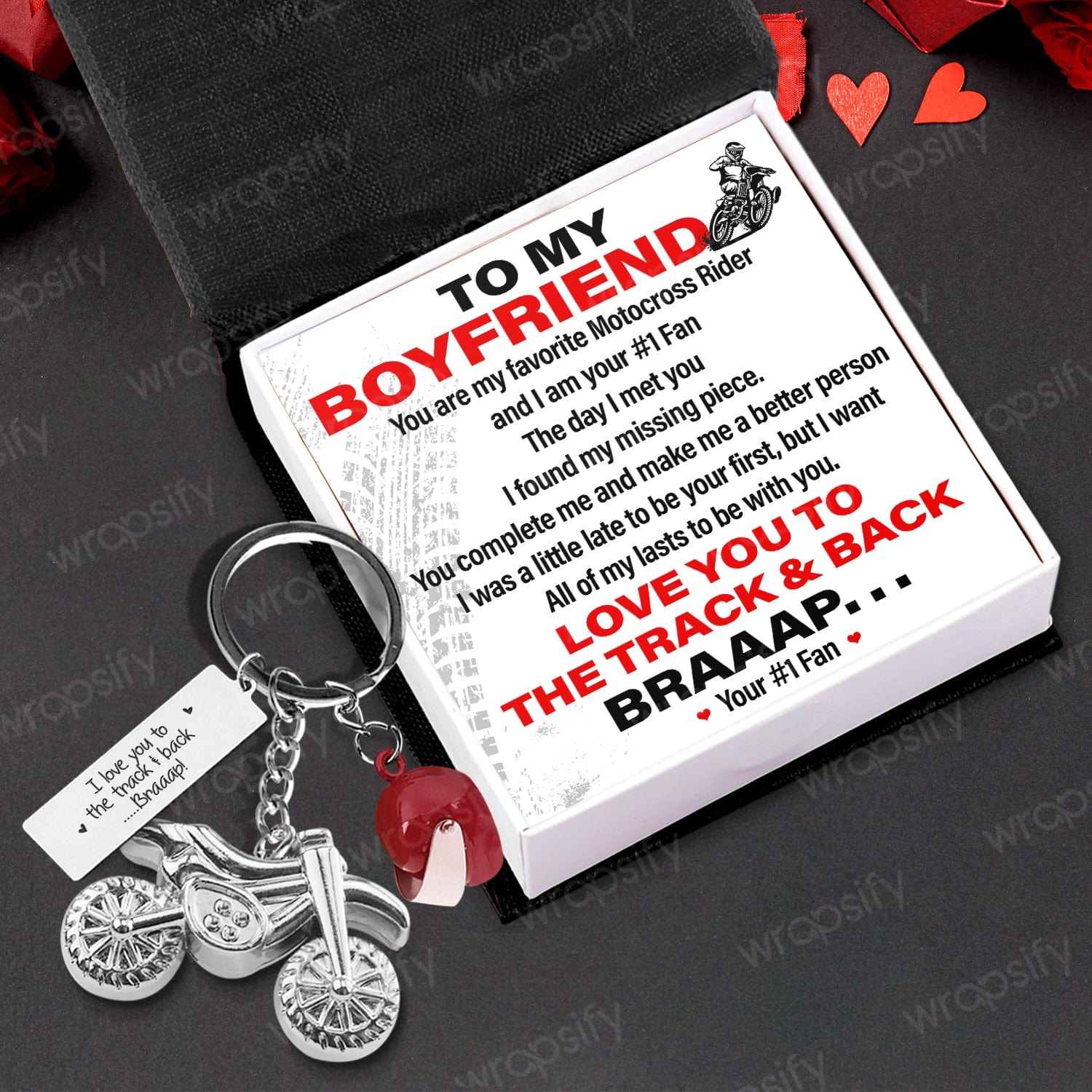 Dirt Bike Helmet Keychain - Biker - To My Boyfriend - You Are My Favorite Motocross Rider - Gkey12002