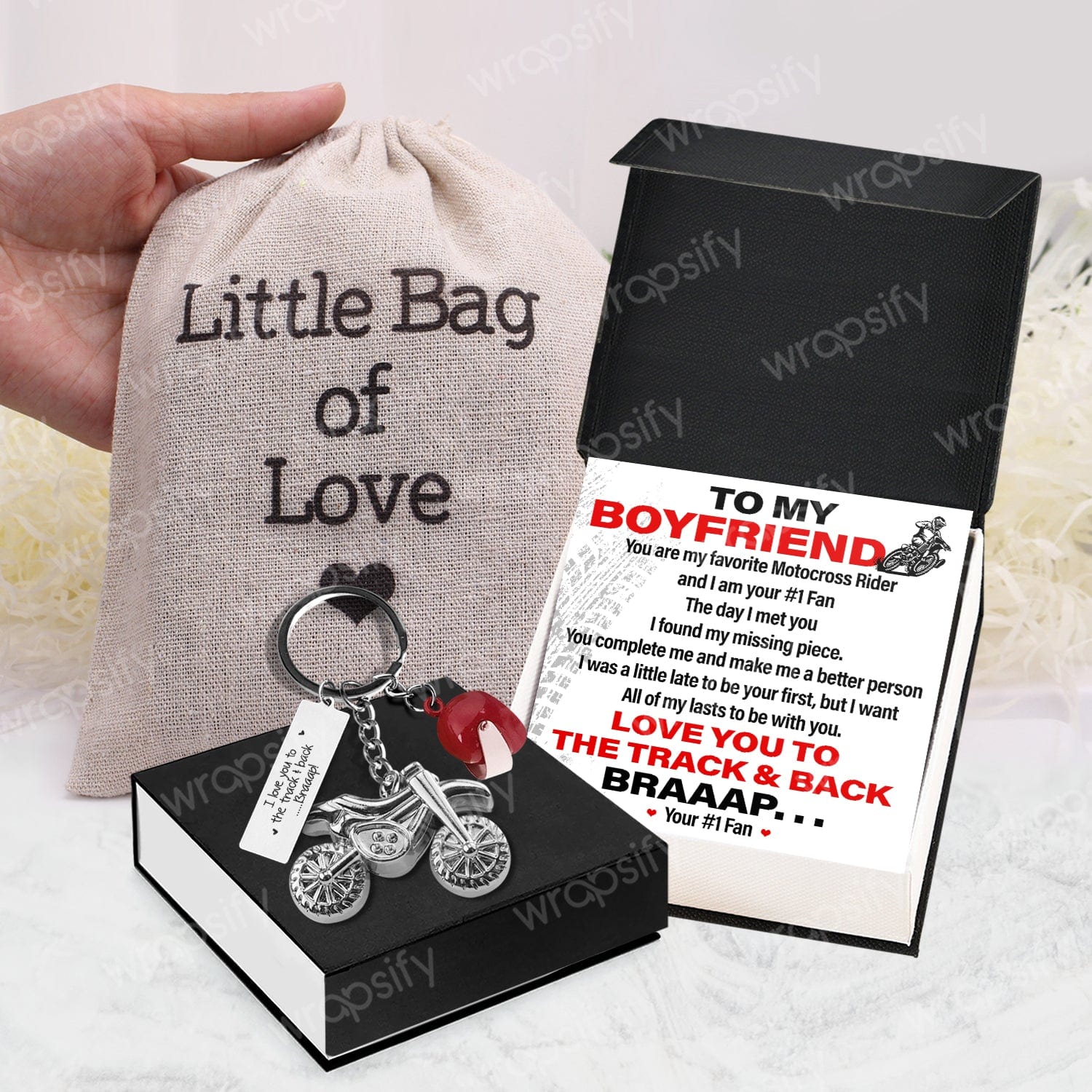 Dirt Bike Helmet Keychain - Biker - To My Boyfriend - You Are My Favorite Motocross Rider - Gkey12002