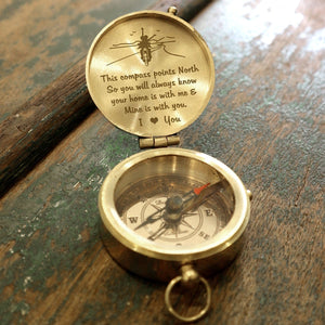 Engraved Compass - Biker - To My Man - Mine Is With You - Gpb26208