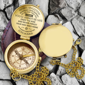 Engraved Compass - To My Private Singleton, I Pray You'll Always Be Safe - Love, Mom - Gpb17014