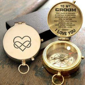 Engraved Compass - Wedding - To My Groom - As We Journey Through Life - Gpb40006