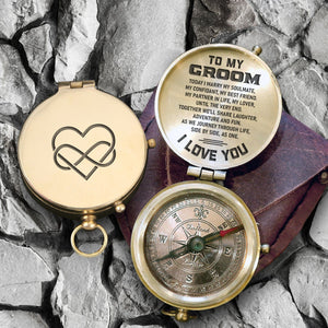 Engraved Compass - Wedding - To My Groom - As We Journey Through Life - Gpb40006