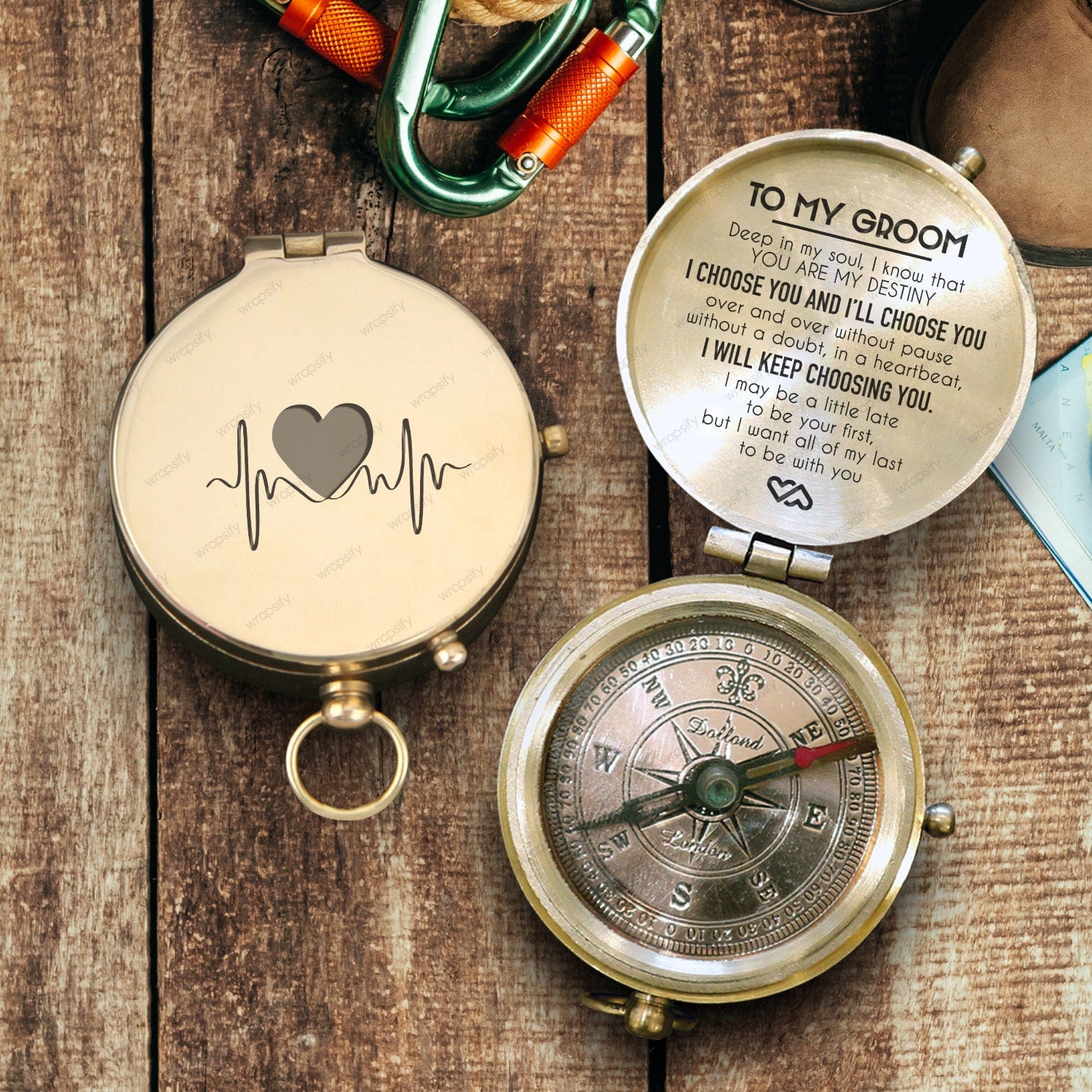 Engraved Compass - Wedding - To My Groom - I Choose You And I’ll Choose You  - Gpb40013