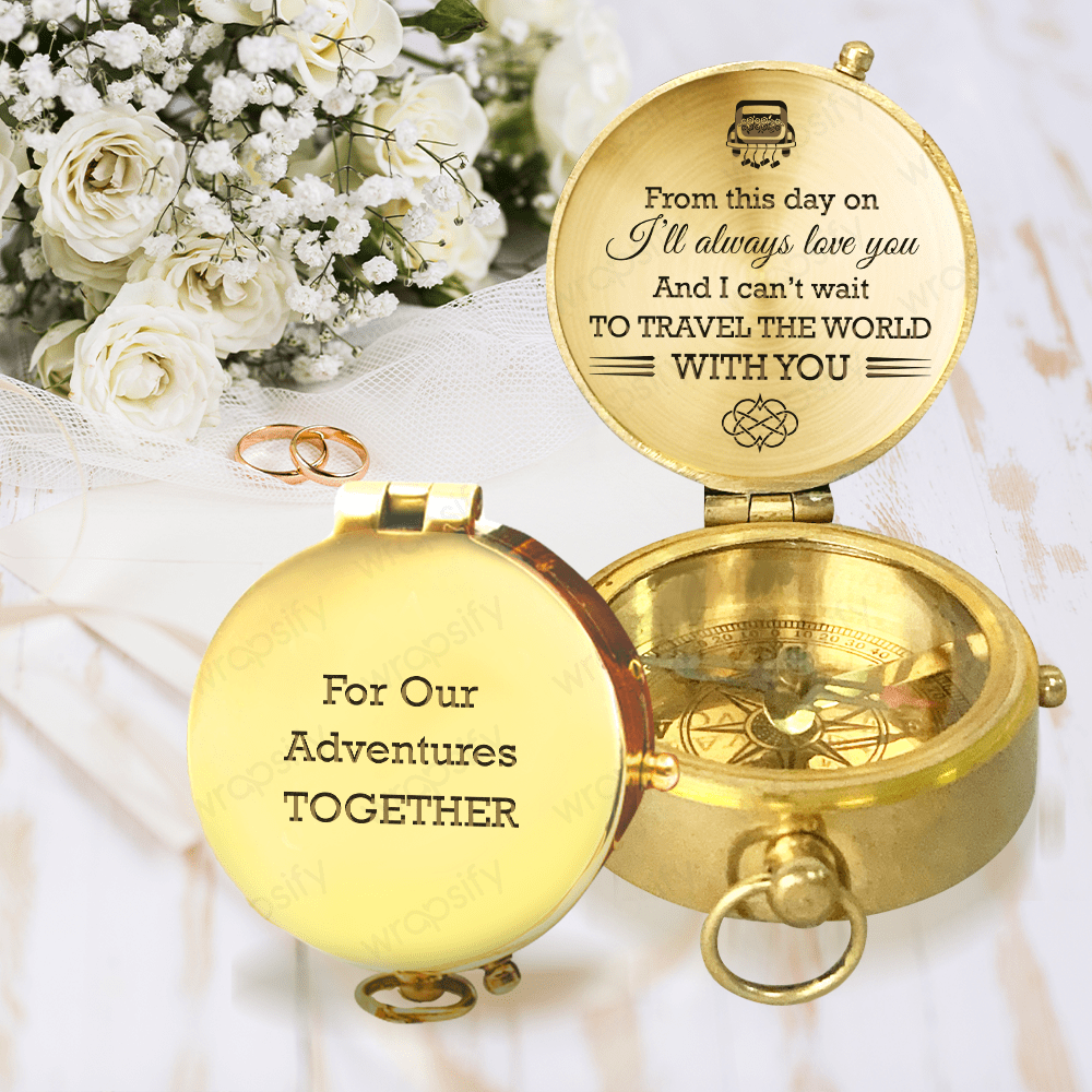 Engraved Compass - Wedding - To My Groom - I'll Always Love You - Gpb40004