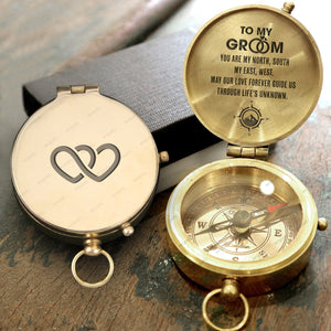 Engraved Compass - Wedding - To My Groom - May Our Love Forever Guide Us  - Gpb40012