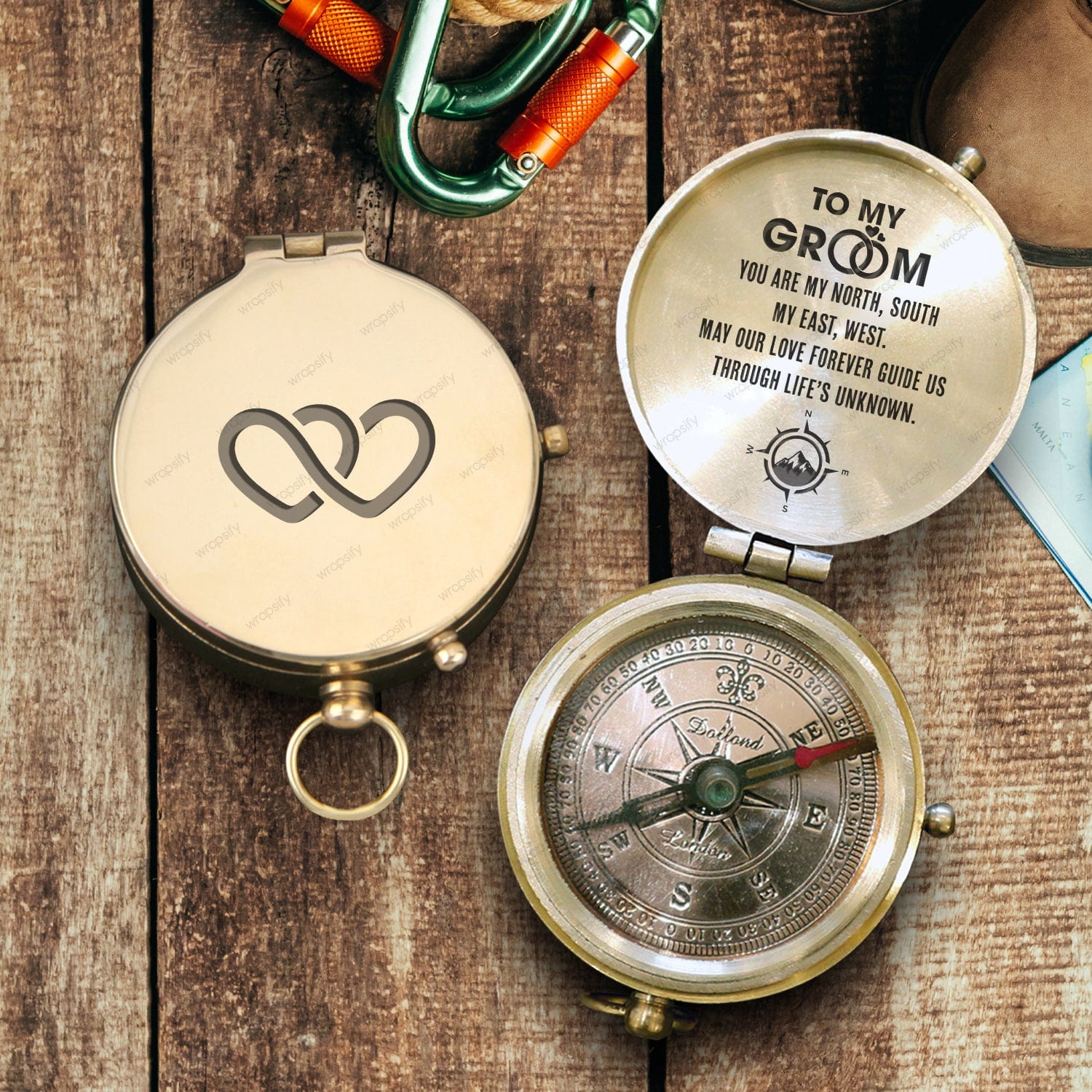 Engraved Compass - Wedding - To My Groom - May Our Love Forever Guide Us  - Gpb40012