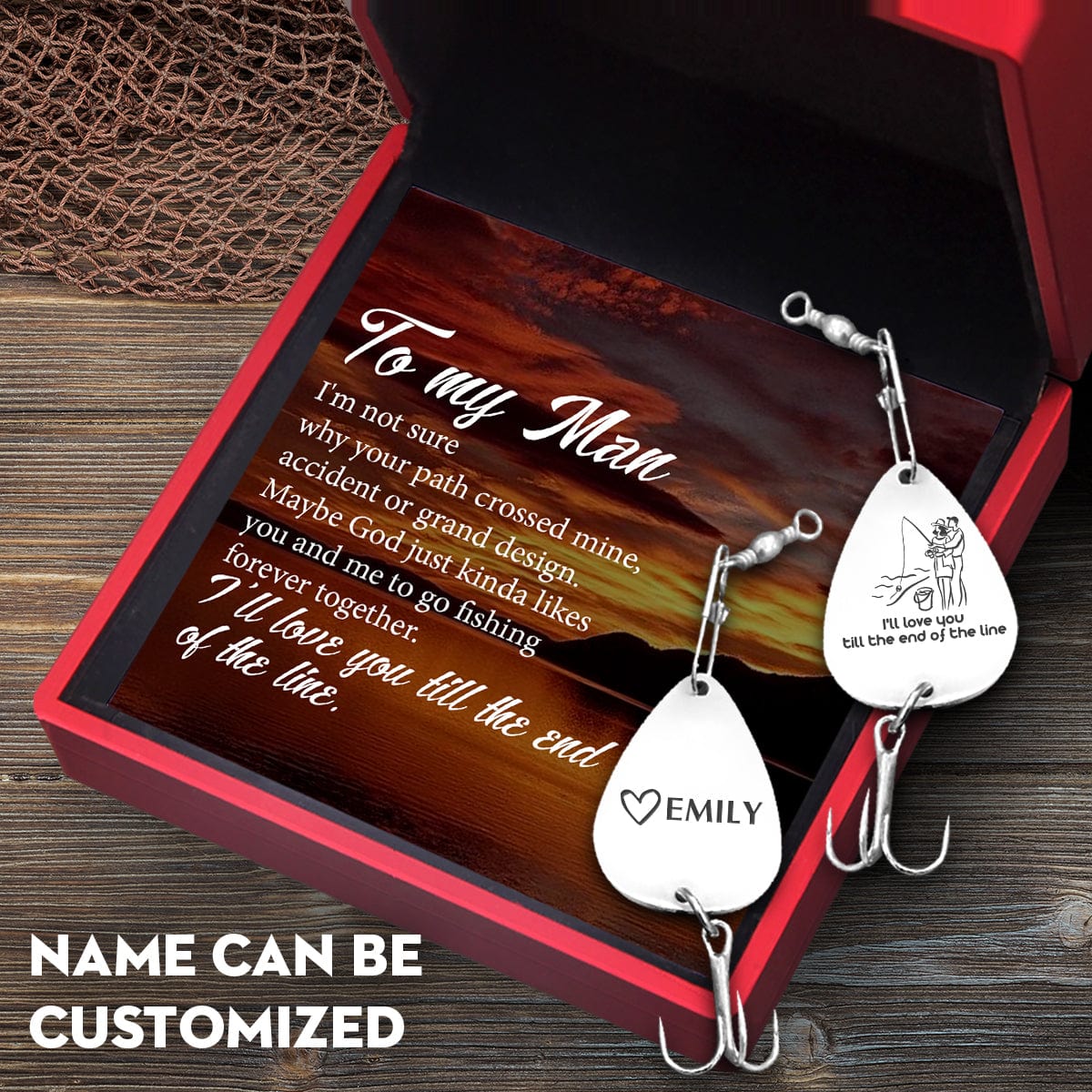Engraved Fishing Hook - Fishing - To My Man - Forever Together - Gfa26009