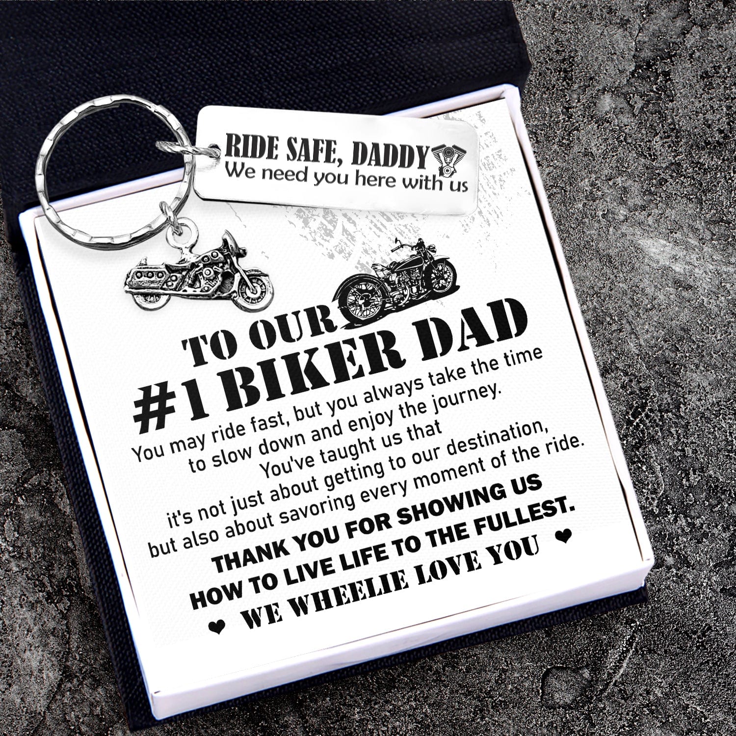 Engraved Motorcycle Keychain - Biker - To My Dad - Thank You For Showing Us How To Live Life To The Fullest - Gkbe18008