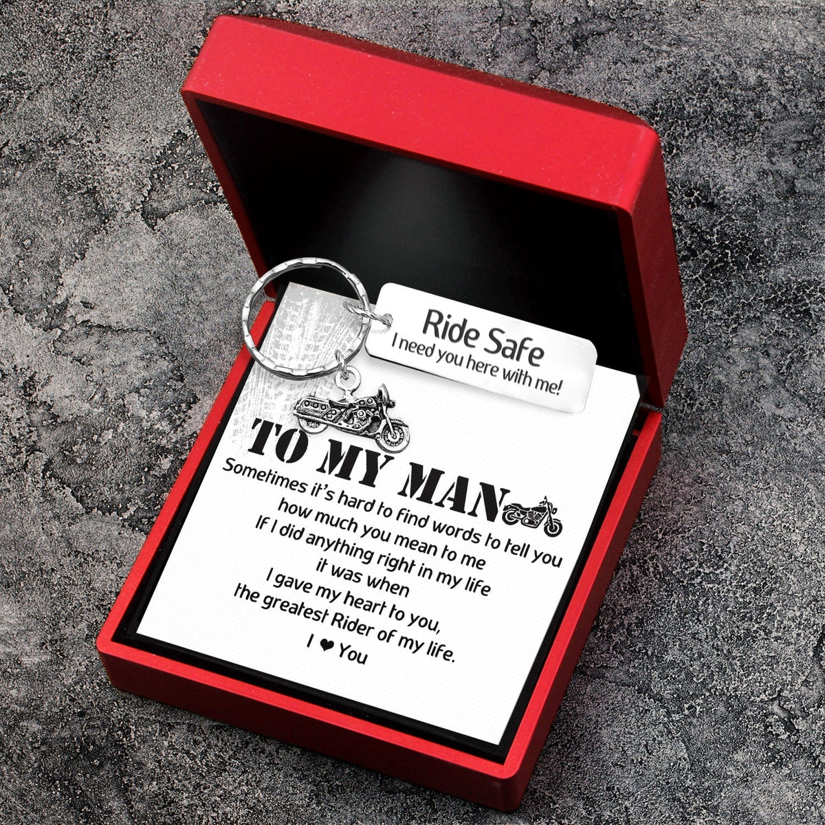 Engraved Motorcycle Keychain - Biker - To My Man - The Greatest Rider Of My Life - Gkbe26002